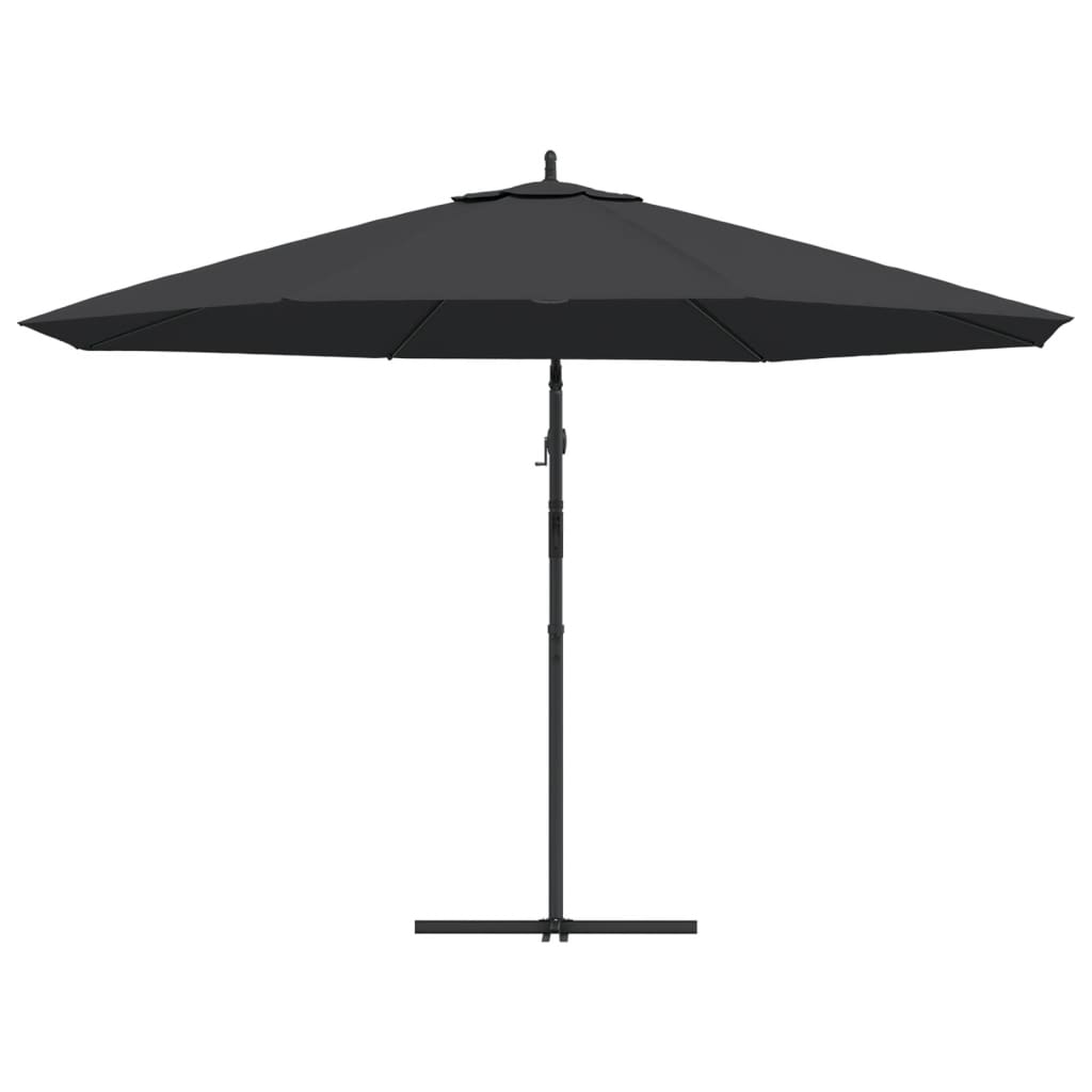 vidaXL Umbrelă consolă de grădină cu stâlp din aluminiu, negru, 350 cm