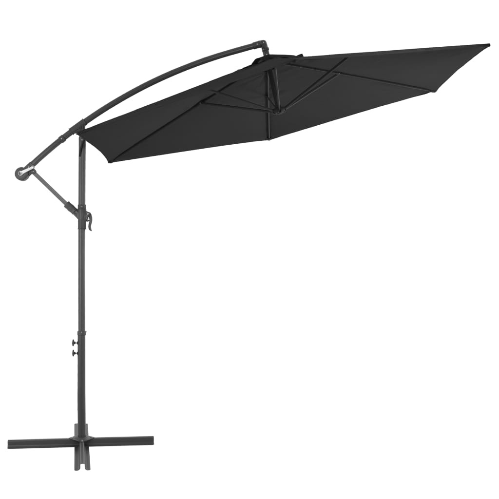 vidaXL Umbrelă consolă de grădină cu stâlp din aluminiu, negru, 300 cm vidaXL Umbrelă consolă de grădină cu stâlp din aluminiu, negru, 300 cm