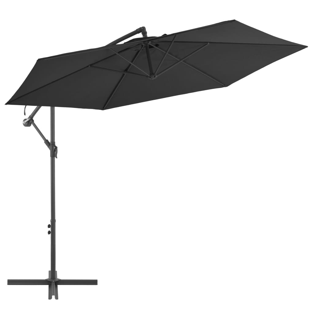 vidaXL Umbrelă consolă de grădină cu stâlp din aluminiu, negru, 300 cm vidaXL Umbrelă consolă de grădină cu stâlp din aluminiu, negru, 300 cm