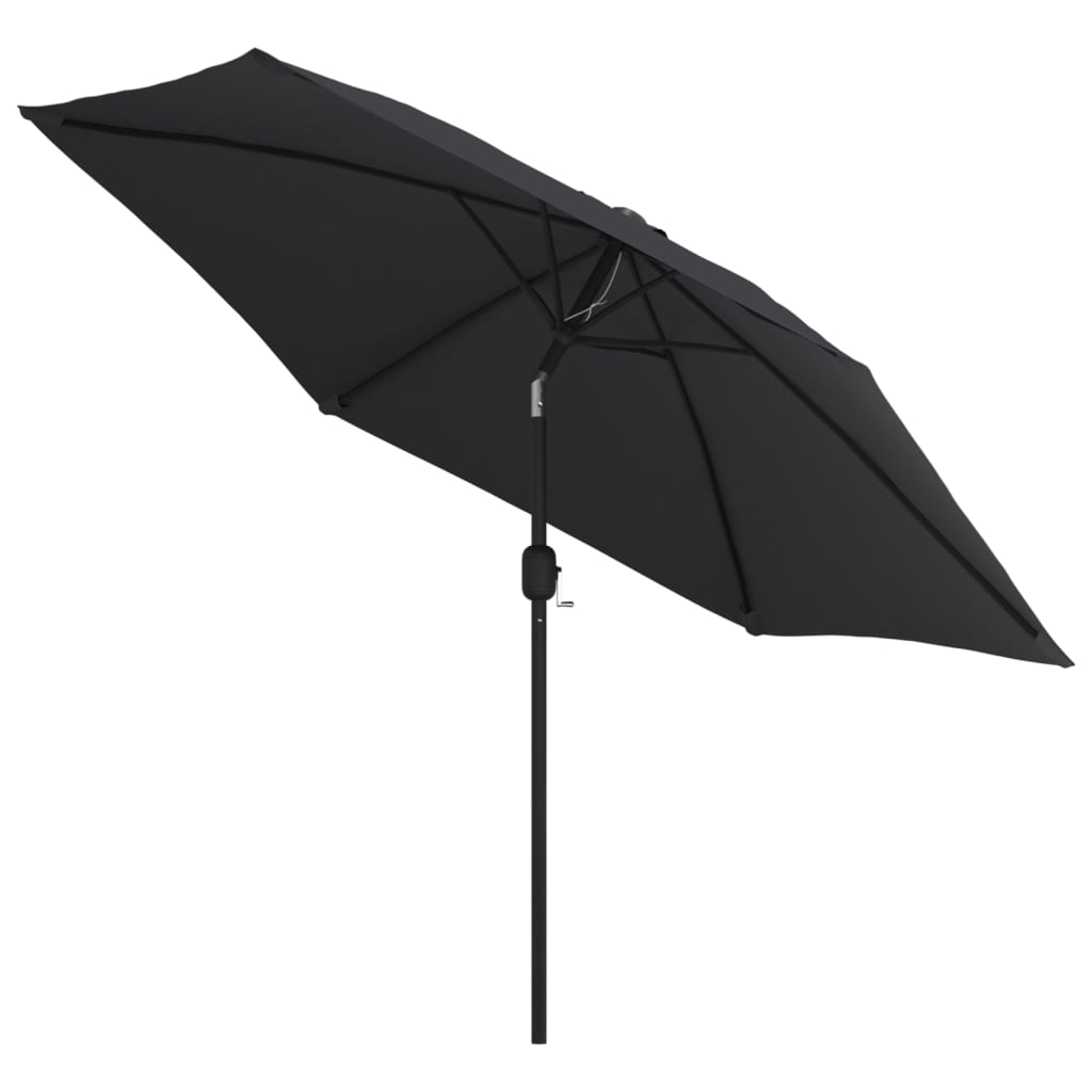 vidaXL Umbrelă de soare exterior, LED-uri și stâlp oțel, negru, 300 cm vidaXL Umbrelă de soare exterior, LED-uri și stâlp oțel, negru, 300 cm