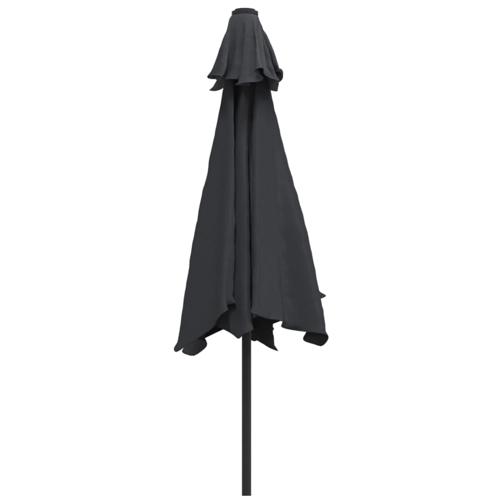 vidaXL Umbrelă de soare exterior, LED-uri și stâlp oțel, negru, 300 cm vidaXL Umbrelă de soare exterior, LED-uri și stâlp oțel, negru, 300 cm