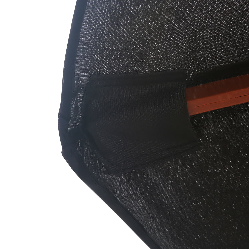 vidaXL Umbrelă de soare de exterior, stâlp din lemn, negru, 350 cm vidaXL Umbrelă de soare de exterior, stâlp din lemn, negru, 350 cm