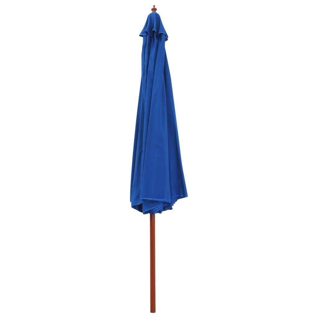 vidaXL Umbrelă de soare de exterior, stâlp din lemn, albastru, 350 cm vidaXL Umbrelă de soare de exterior, stâlp din lemn, albastru, 350 cm