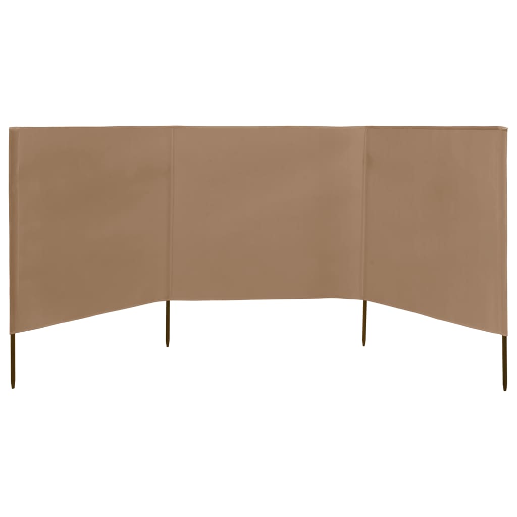 vidaXL Paravan anti-vânt cu 3 panouri, gri taupe, 400 x 80 cm, textil