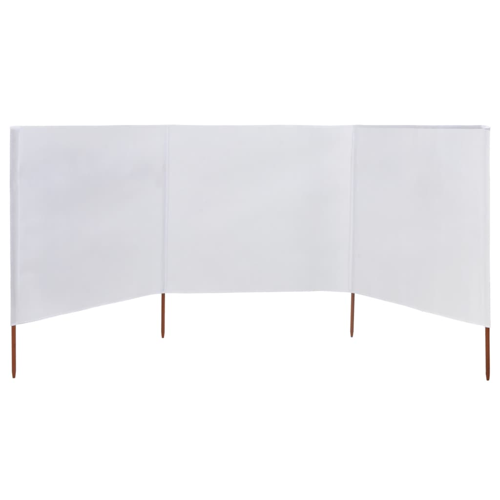 vidaXL Paravan anti-vânt cu 3 panouri, nisipiu, 400 x 160 cm, textil
