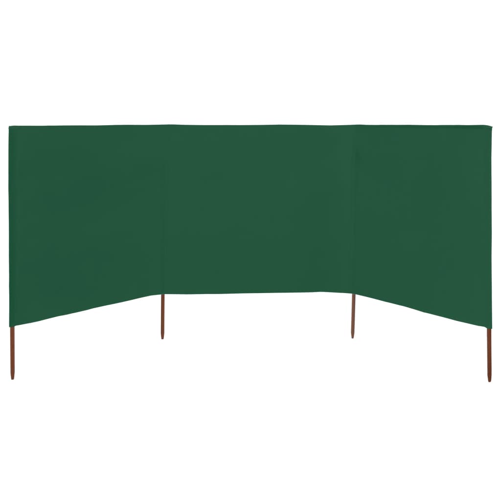 vidaXL Paravan anti-vânt cu 3 panouri, verde, 400 x 160 cm, textil vidaXL Paravan anti-vânt cu 3 panouri, verde, 400 x 160 cm, textil