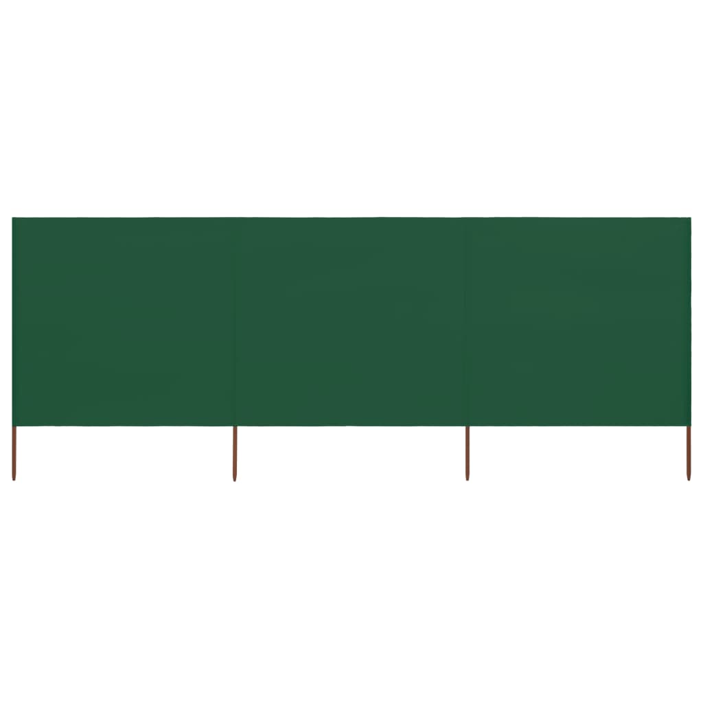 vidaXL Paravan anti-vânt cu 3 panouri, verde, 400 x 160 cm, textil vidaXL Paravan anti-vânt cu 3 panouri, verde, 400 x 160 cm, textil