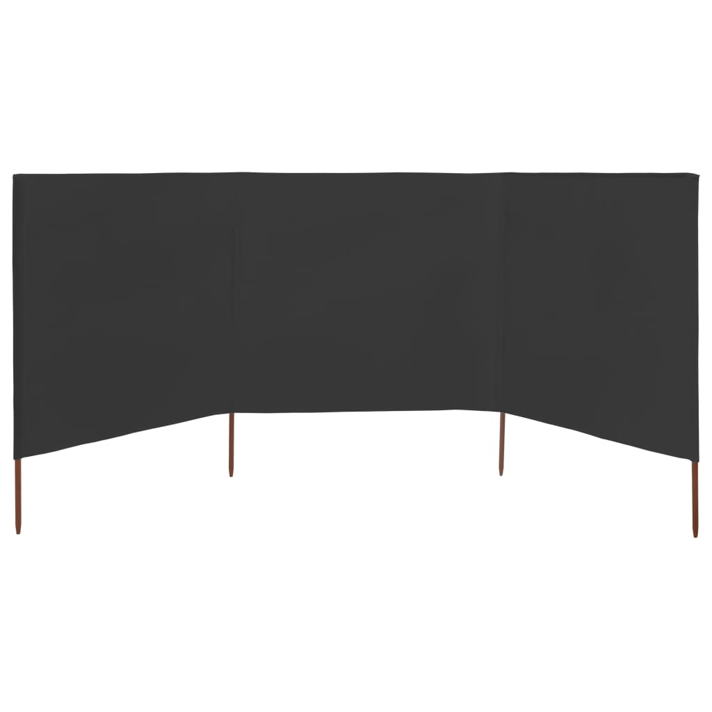 vidaXL Paravan anti-vânt cu 3 panouri, antracit, 400 x 160 cm, textil