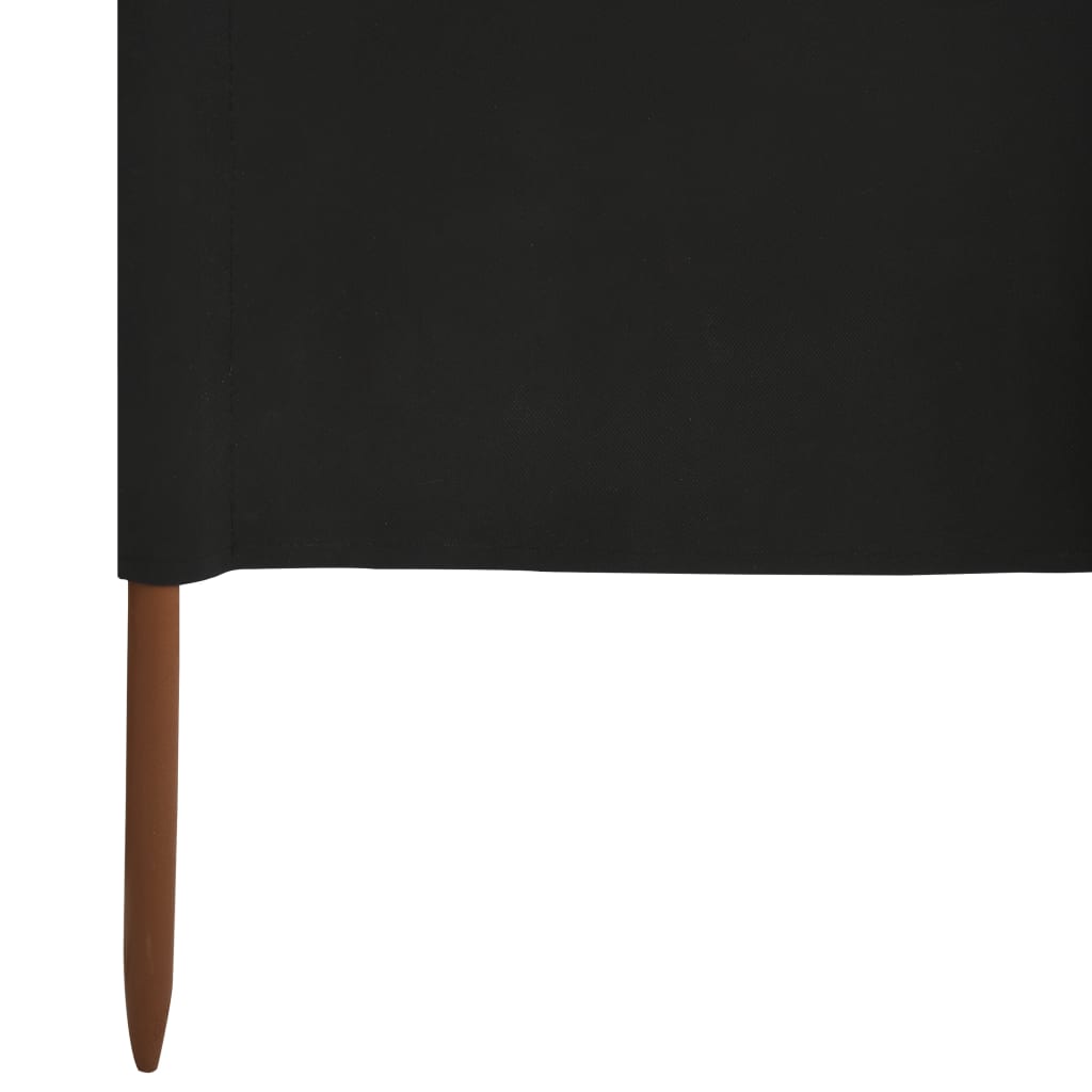 vidaXL Paravan anti-vânt cu 3 panouri, negru, 400 x 160 cm, textil