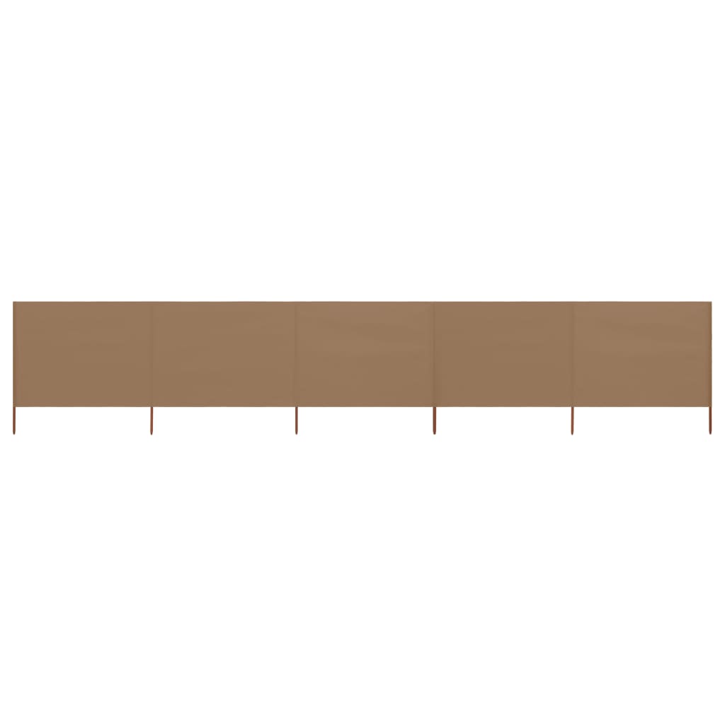 vidaXL Paravan anti-vânt cu 5 panouri, gri taupe, 600 x 80 cm, textil vidaXL Paravan anti-vânt cu 5 panouri, gri taupe, 600 x 80 cm, textil