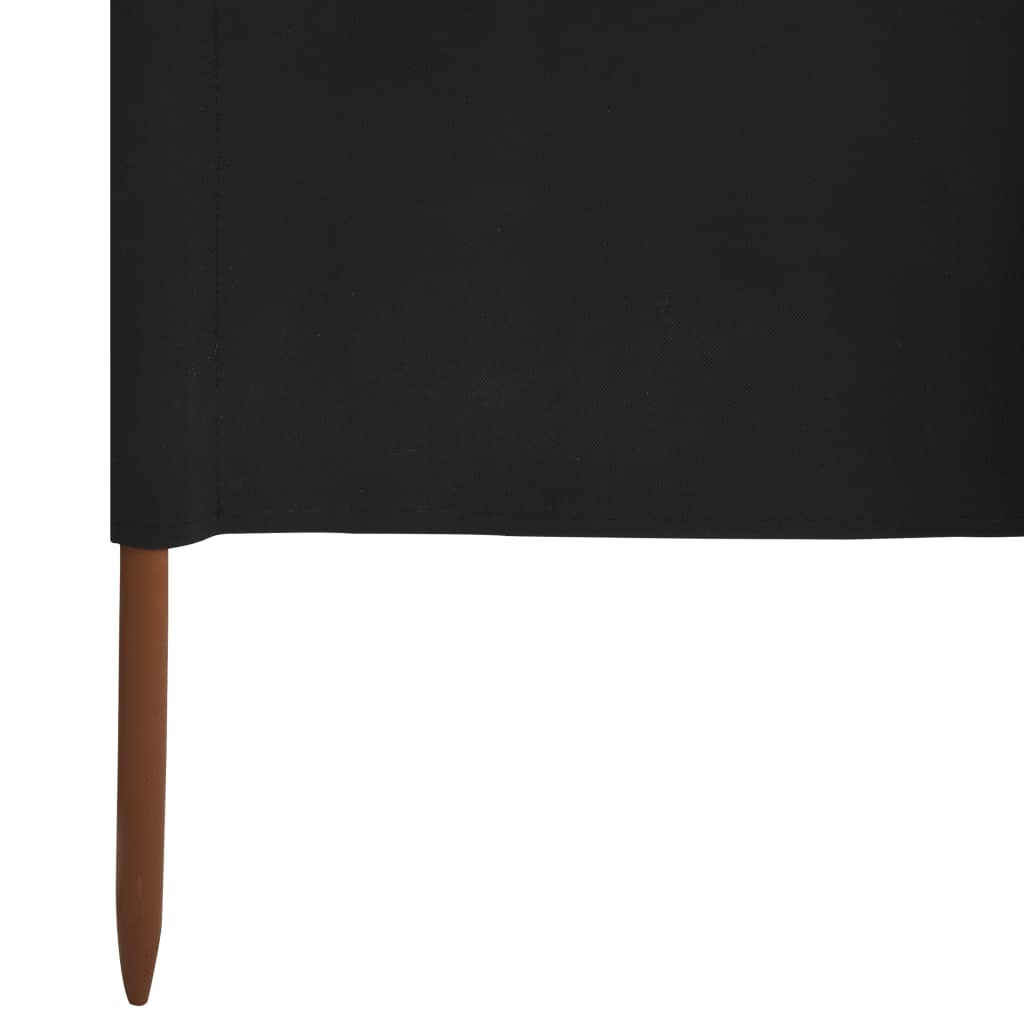 vidaXL Paravan anti-vânt cu 5 panouri, negru, 600 x 120 cm, textil vidaXL Paravan anti-vânt cu 5 panouri, negru, 600 x 120 cm, textil