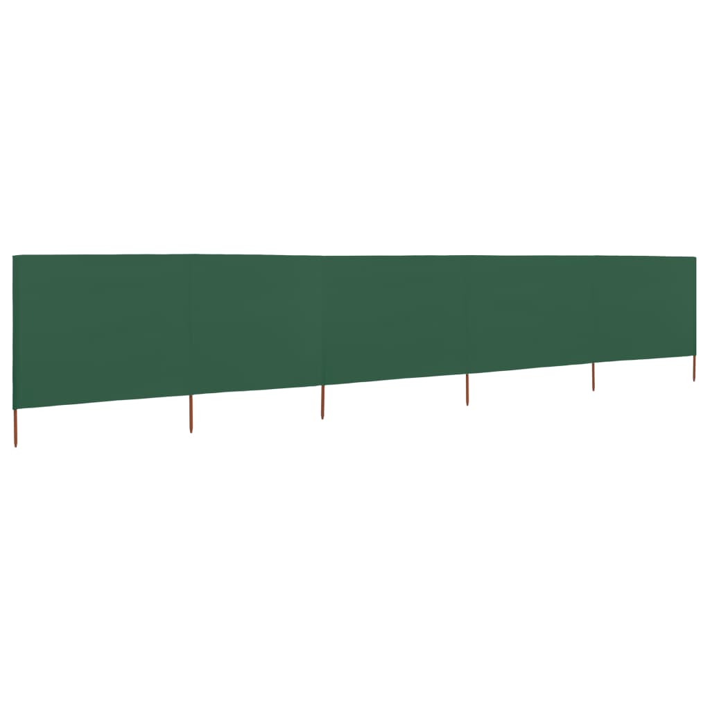 vidaXL Paravan anti-vânt cu 5 panouri, verde, 600 x 160 cm, textil vidaXL Paravan anti-vânt cu 5 panouri, verde, 600 x 160 cm, textil