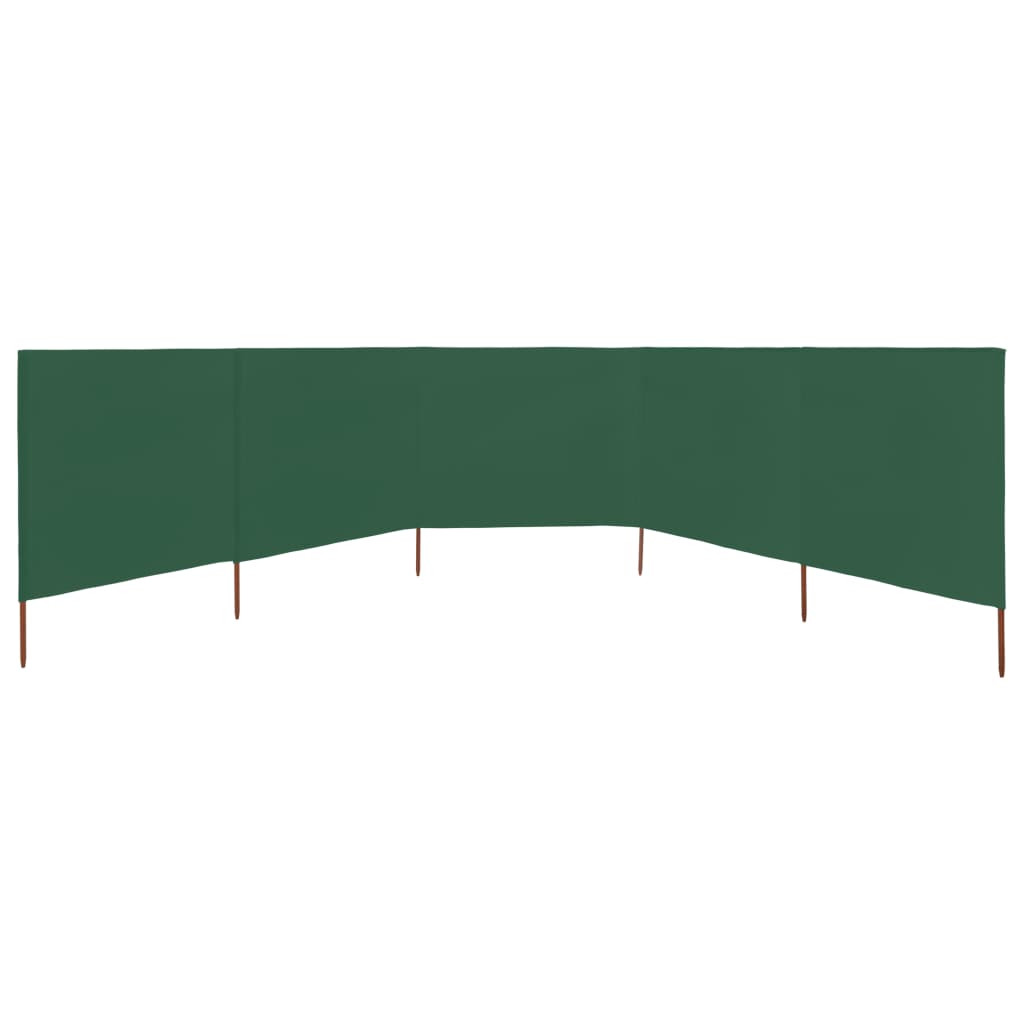 vidaXL Paravan anti-vânt cu 5 panouri, verde, 600 x 160 cm, textil vidaXL Paravan anti-vânt cu 5 panouri, verde, 600 x 160 cm, textil