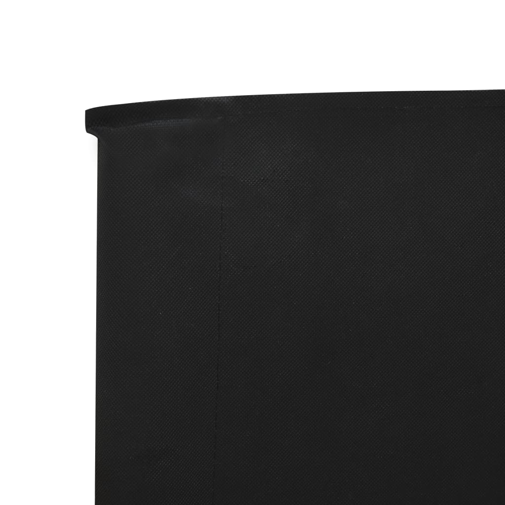 vidaXL Paravan anti-vânt cu 5 panouri, negru, 600 x 160 cm, textil vidaXL Paravan anti-vânt cu 5 panouri, negru, 600 x 160 cm, textil