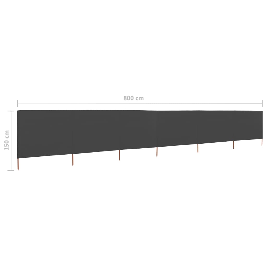 vidaXL Paravan anti-vânt cu 6 panouri, antracit, 800x120 cm, textil vidaXL Paravan anti-vânt cu 6 panouri, antracit, 800x120 cm, textil