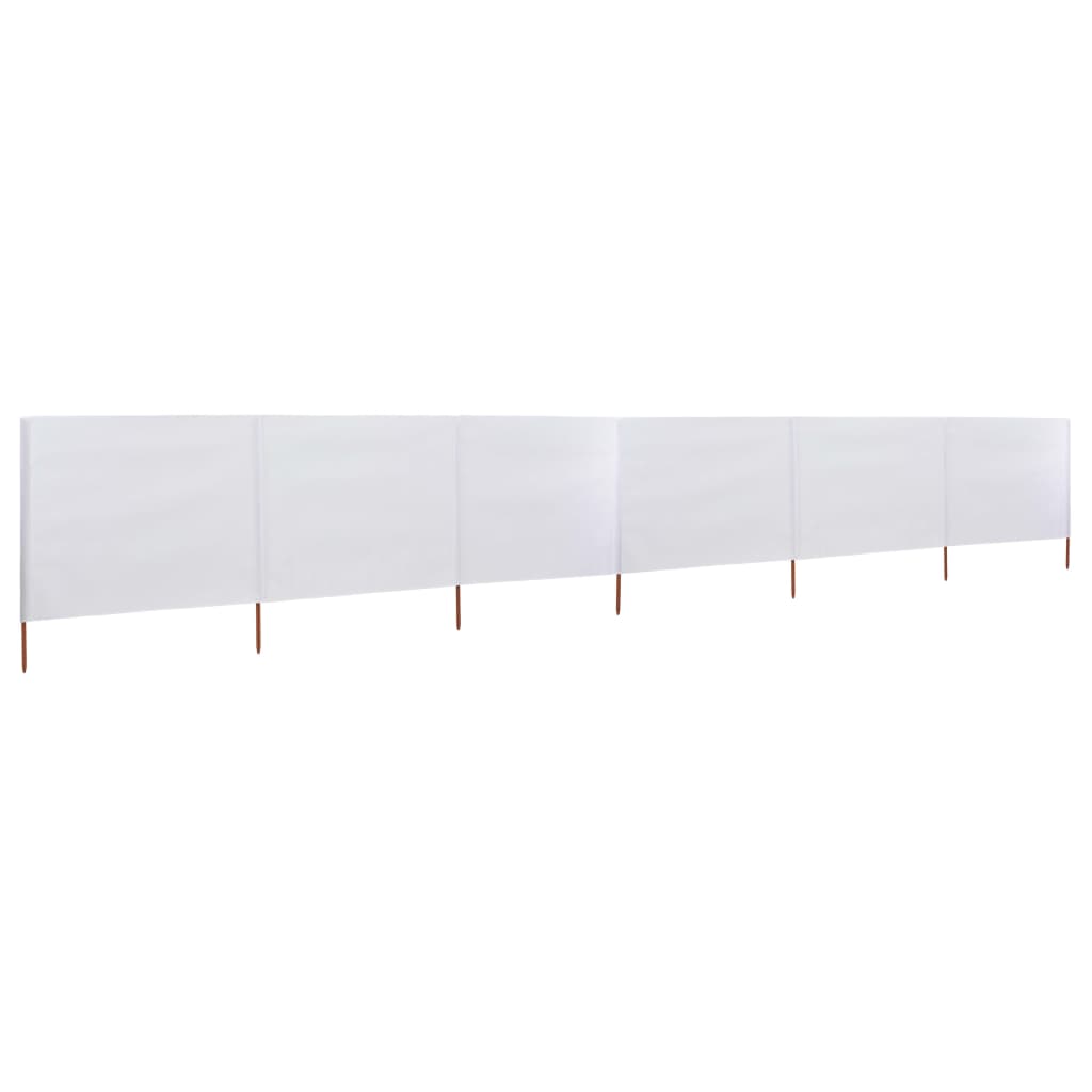 vidaXL Paravan anti-vânt cu 6 panouri, alb nisipiu, 800x160 cm textil vidaXL Paravan anti-vânt cu 6 panouri, alb nisipiu, 800x160 cm textil