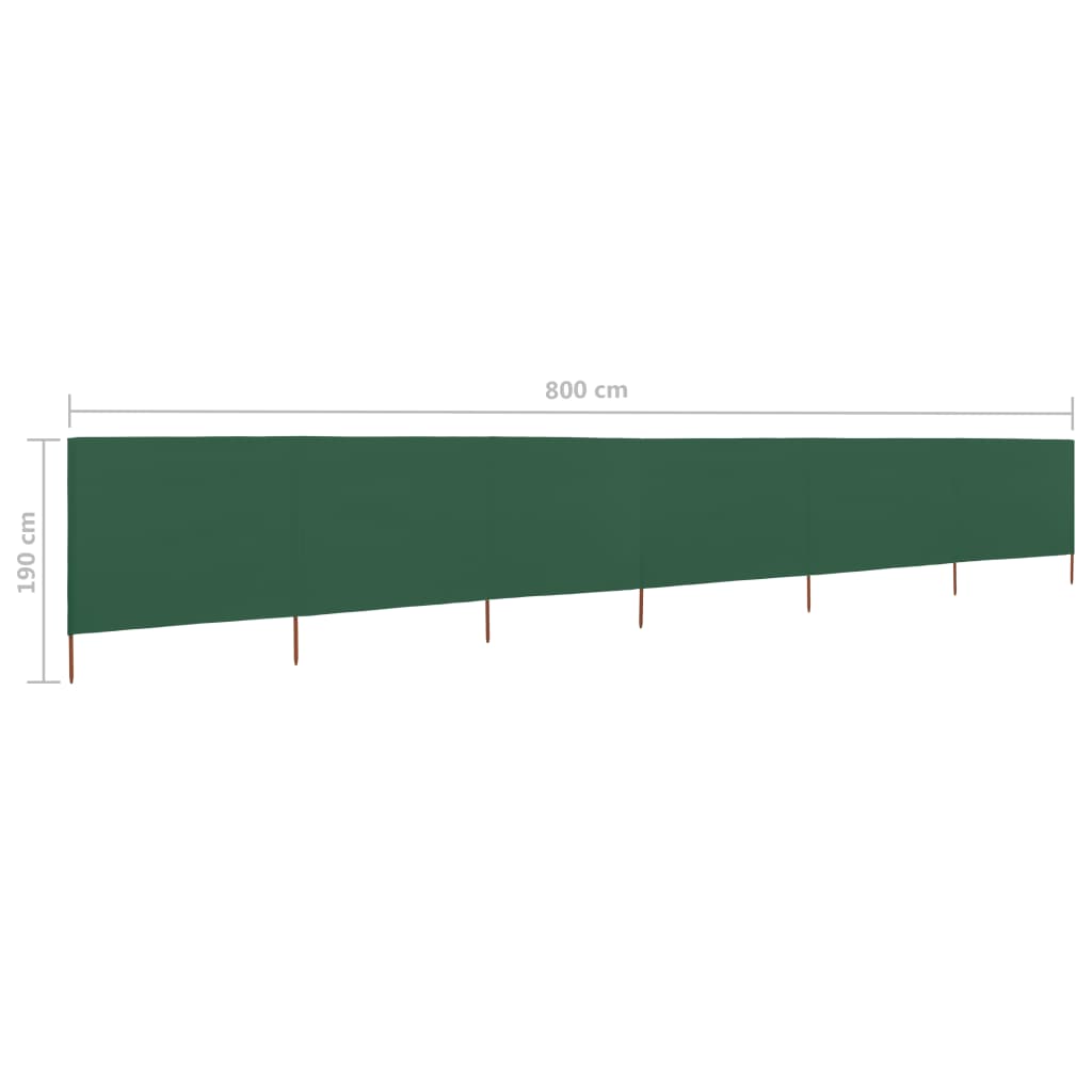 vidaXL Paravan anti-vânt cu 6 panouri, verde, 800 x 160 cm, textil vidaXL Paravan anti-vânt cu 6 panouri, verde, 800 x 160 cm, textil