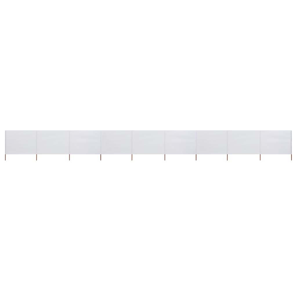 vidaXL Paravan anti-vânt cu 9 panouri alb nisipiu 1200x120cm textil