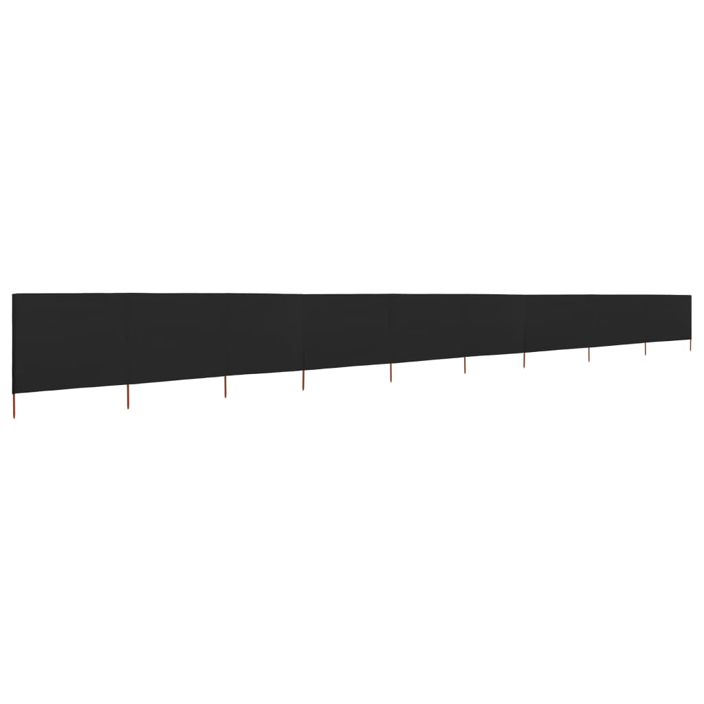 vidaXL Paravan anti-vânt cu 9 panouri, negru, 1200 x 120 cm, textil vidaXL Paravan anti-vânt cu 9 panouri, negru, 1200 x 120 cm, textil