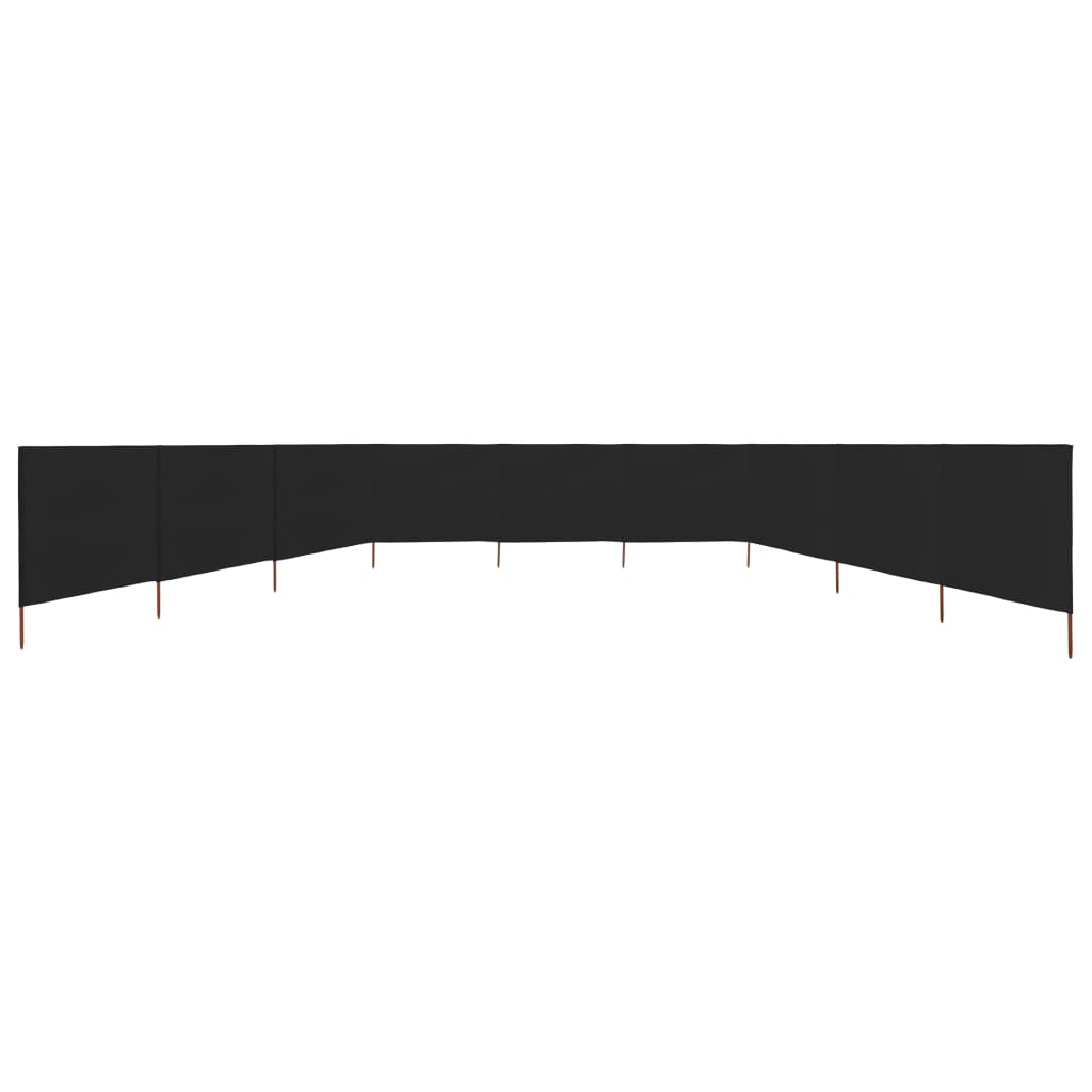vidaXL Paravan anti-vânt cu 9 panouri, negru, 1200 x 120 cm, textil vidaXL Paravan anti-vânt cu 9 panouri, negru, 1200 x 120 cm, textil