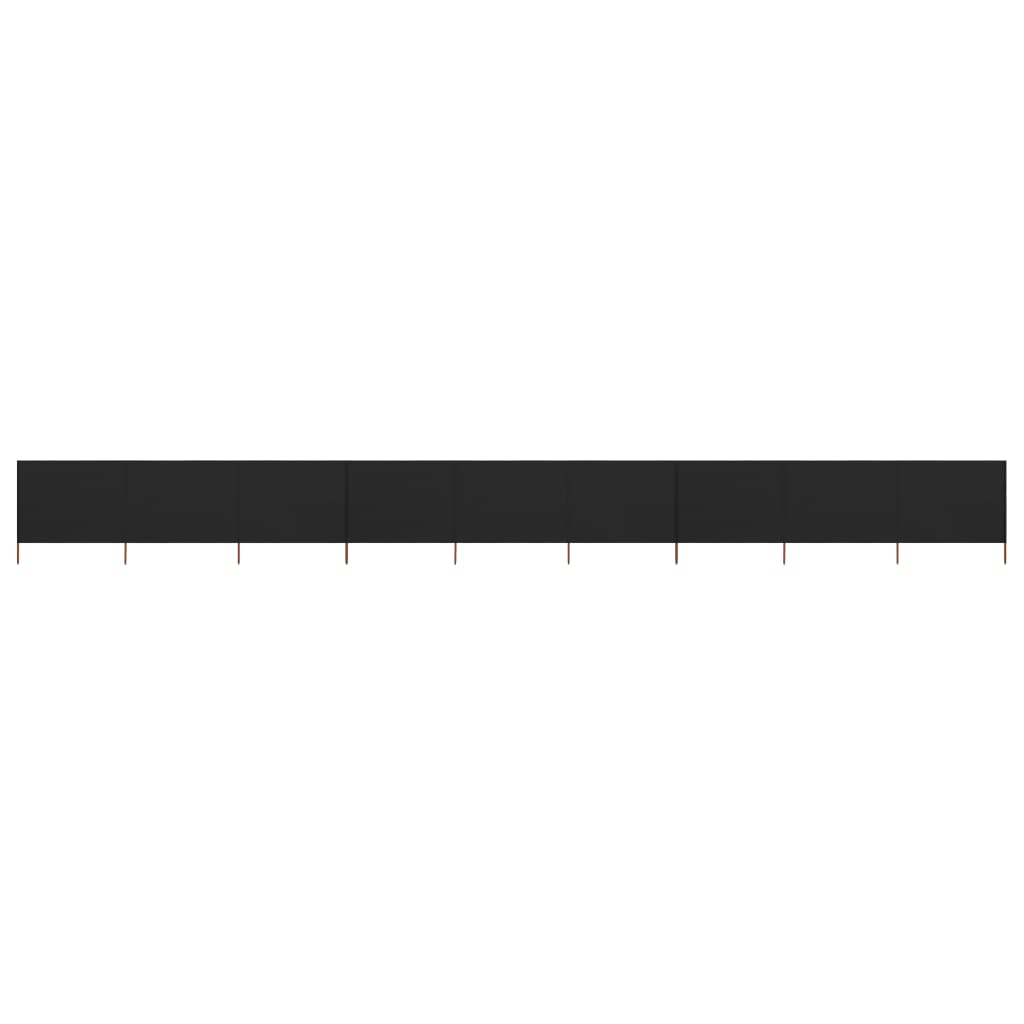 vidaXL Paravan anti-vânt cu 9 panouri, negru, 1200 x 120 cm, textil vidaXL Paravan anti-vânt cu 9 panouri, negru, 1200 x 120 cm, textil