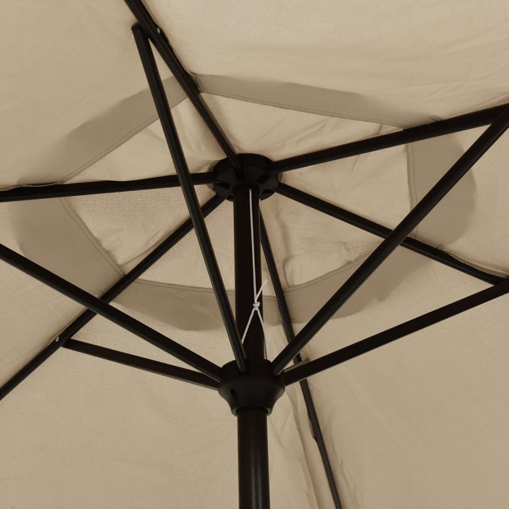 vidaXL Umbrelă de soare, gri taupe, 200 x 224 cm, aluminiu vidaXL Umbrelă de soare, gri taupe, 200 x 224 cm, aluminiu