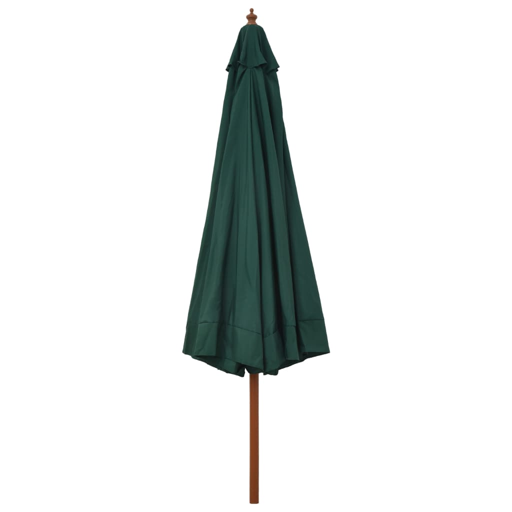 vidaXL Umbrelă de soare de exterior, stâlp din lemn, verde, 330 cm vidaXL Umbrelă de soare de exterior, stâlp din lemn, verde, 330 cm