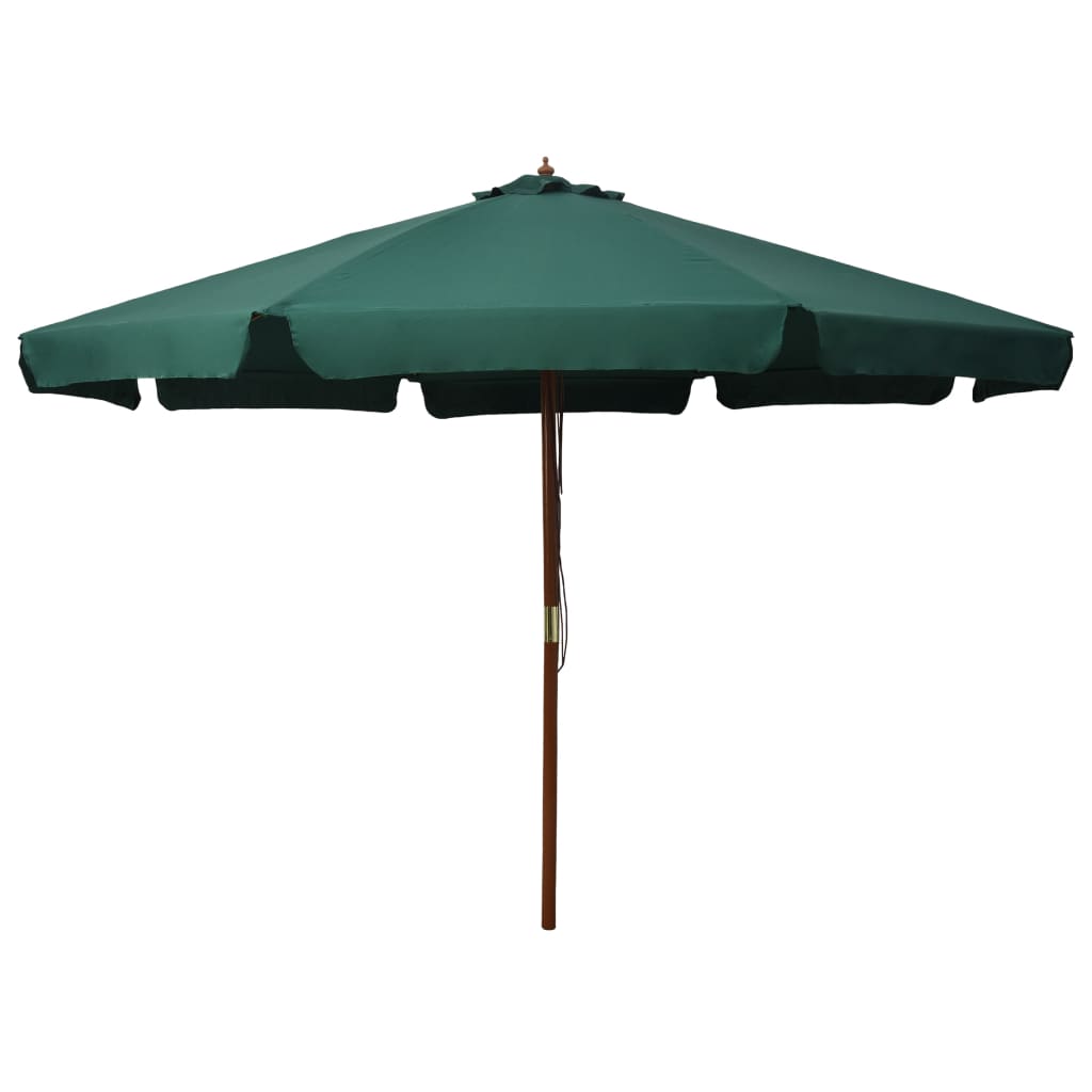 vidaXL Umbrelă de soare de exterior, stâlp din lemn, verde, 330 cm vidaXL Umbrelă de soare de exterior, stâlp din lemn, verde, 330 cm