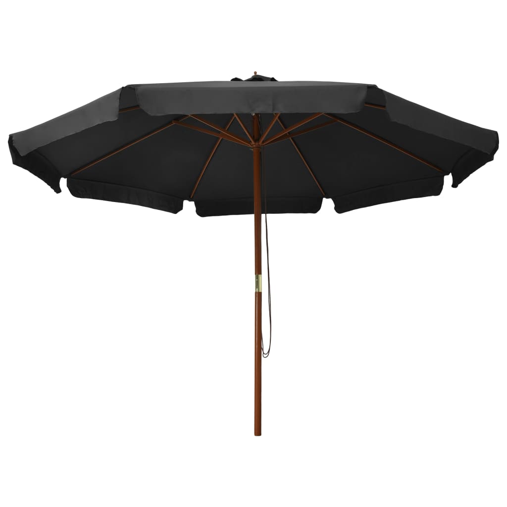 vidaXL Umbrelă de soare de exterior, stâlp din lemn, antracit, 330 cm vidaXL Umbrelă de soare de exterior, stâlp din lemn, antracit, 330 cm