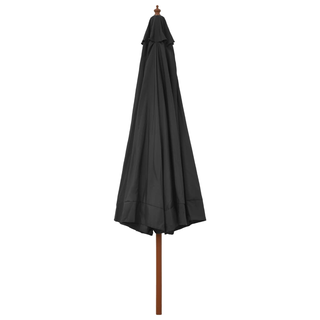 vidaXL Umbrelă de soare de exterior, stâlp din lemn, antracit, 330 cm vidaXL Umbrelă de soare de exterior, stâlp din lemn, antracit, 330 cm