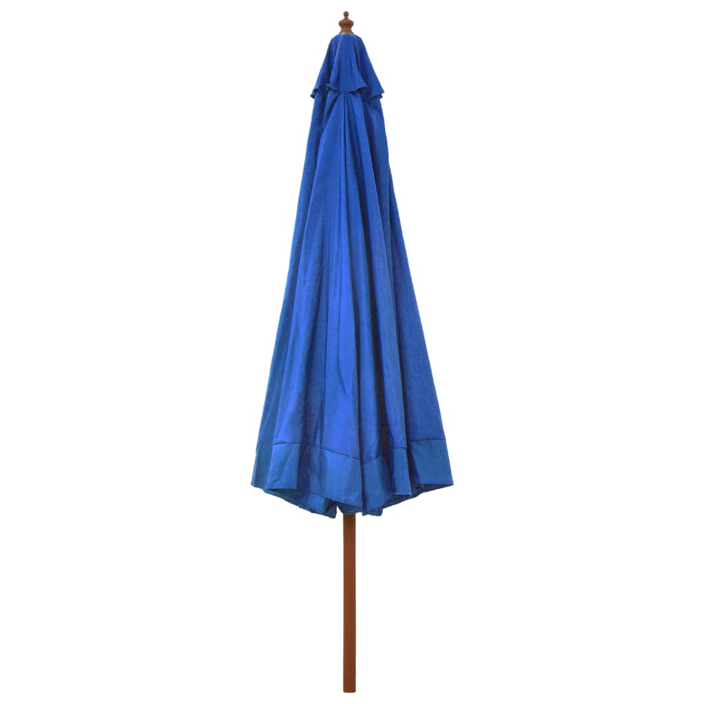 vidaXL Umbrelă de soare de exterior, stâlp lemn, azuriu, 330 cm vidaXL Umbrelă de soare de exterior, stâlp lemn, azuriu, 330 cm