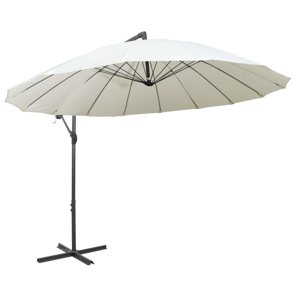 vidaXL Umbrelă de soare suspendată, alb, 3 m, stâlp de aluminiu vidaXL Umbrelă de soare suspendată, alb, 3 m, stâlp de aluminiu