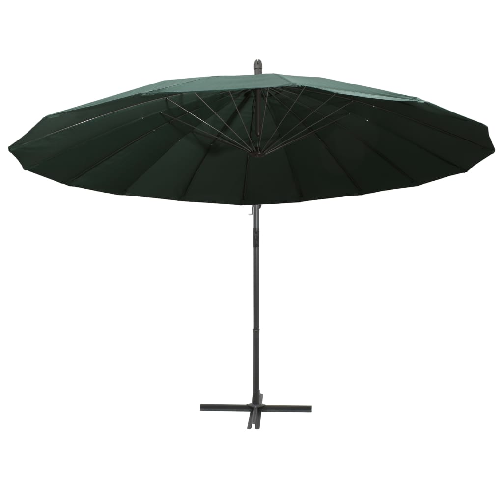 vidaXL Umbrelă de soare suspendată, verde, 3 m, stâlp de aluminiu vidaXL Umbrelă de soare suspendată, verde, 3 m, stâlp de aluminiu