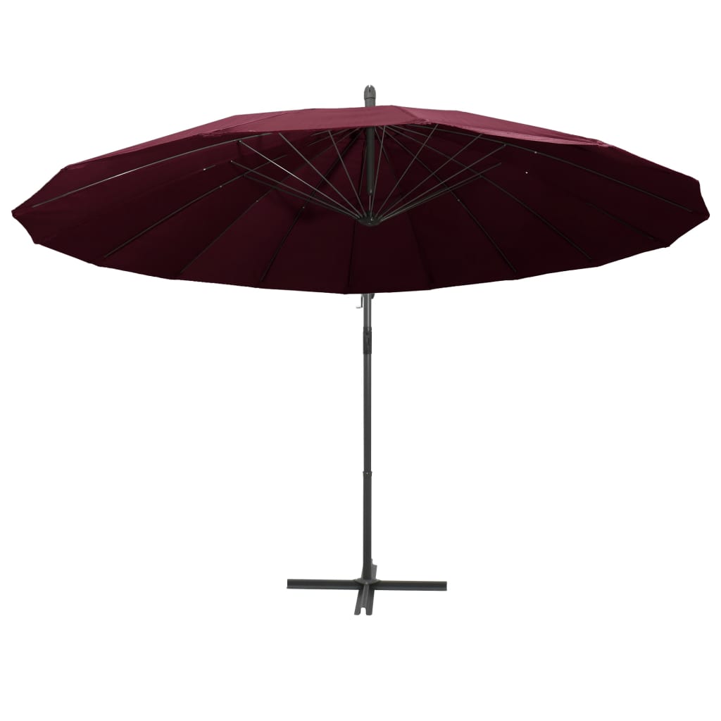 vidaXL Umbrelă de soare suspendată, vișiniu, 3 m, stâlp de aluminiu vidaXL Umbrelă de soare suspendată, vișiniu, 3 m, stâlp de aluminiu