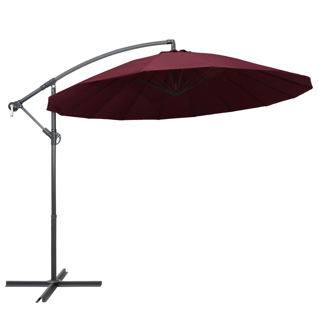 vidaXL Umbrelă de soare suspendată, vișiniu, 3 m, stâlp de aluminiu vidaXL Umbrelă de soare suspendată, vișiniu, 3 m, stâlp de aluminiu