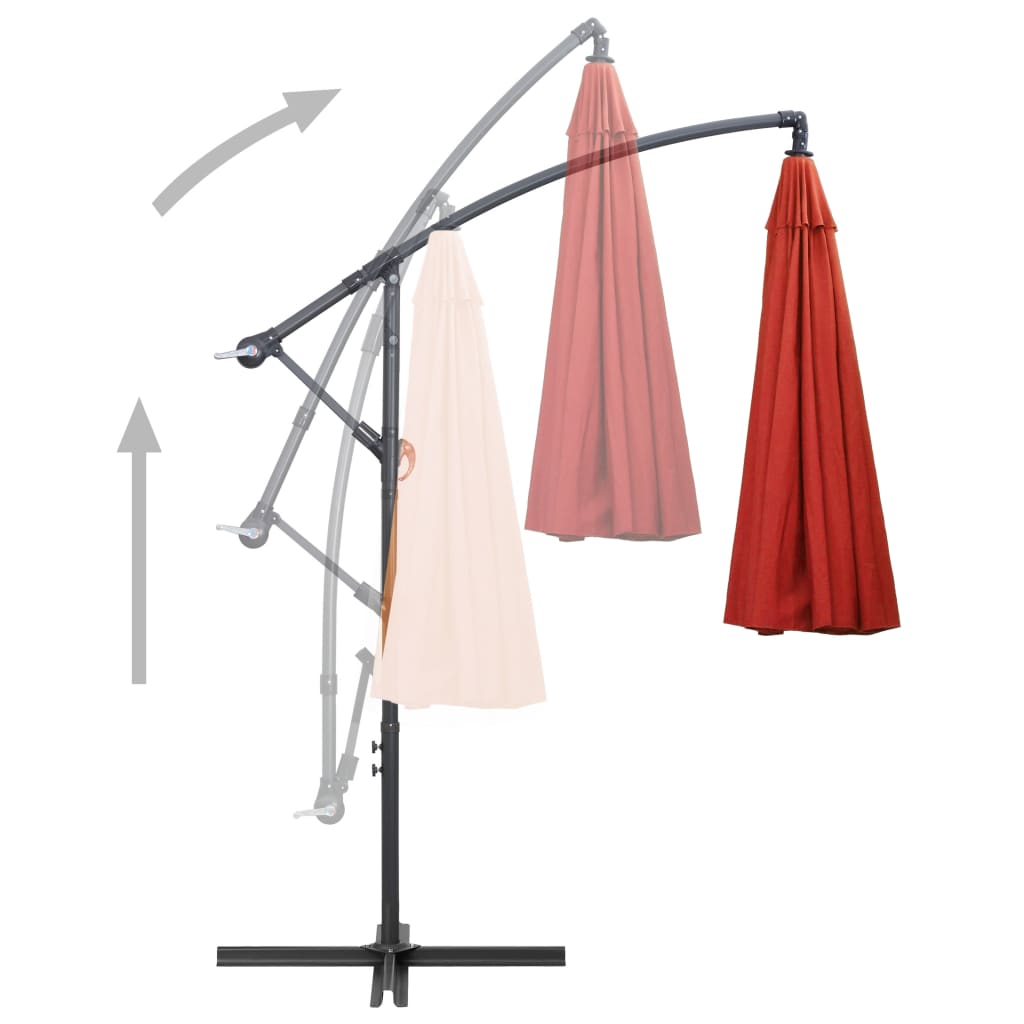 vidaXL Umbrelă de soare suspendată, cărămiziu, 3 m, stâlp de aluminiu vidaXL Umbrelă de soare suspendată, cărămiziu, 3 m, stâlp de aluminiu