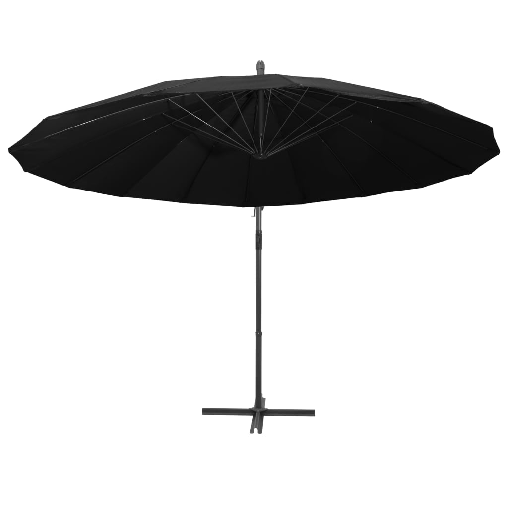 vidaXL Umbrelă de soare suspendată, negru, 3 m, stâlp de aluminiu vidaXL Umbrelă de soare suspendată, negru, 3 m, stâlp de aluminiu
