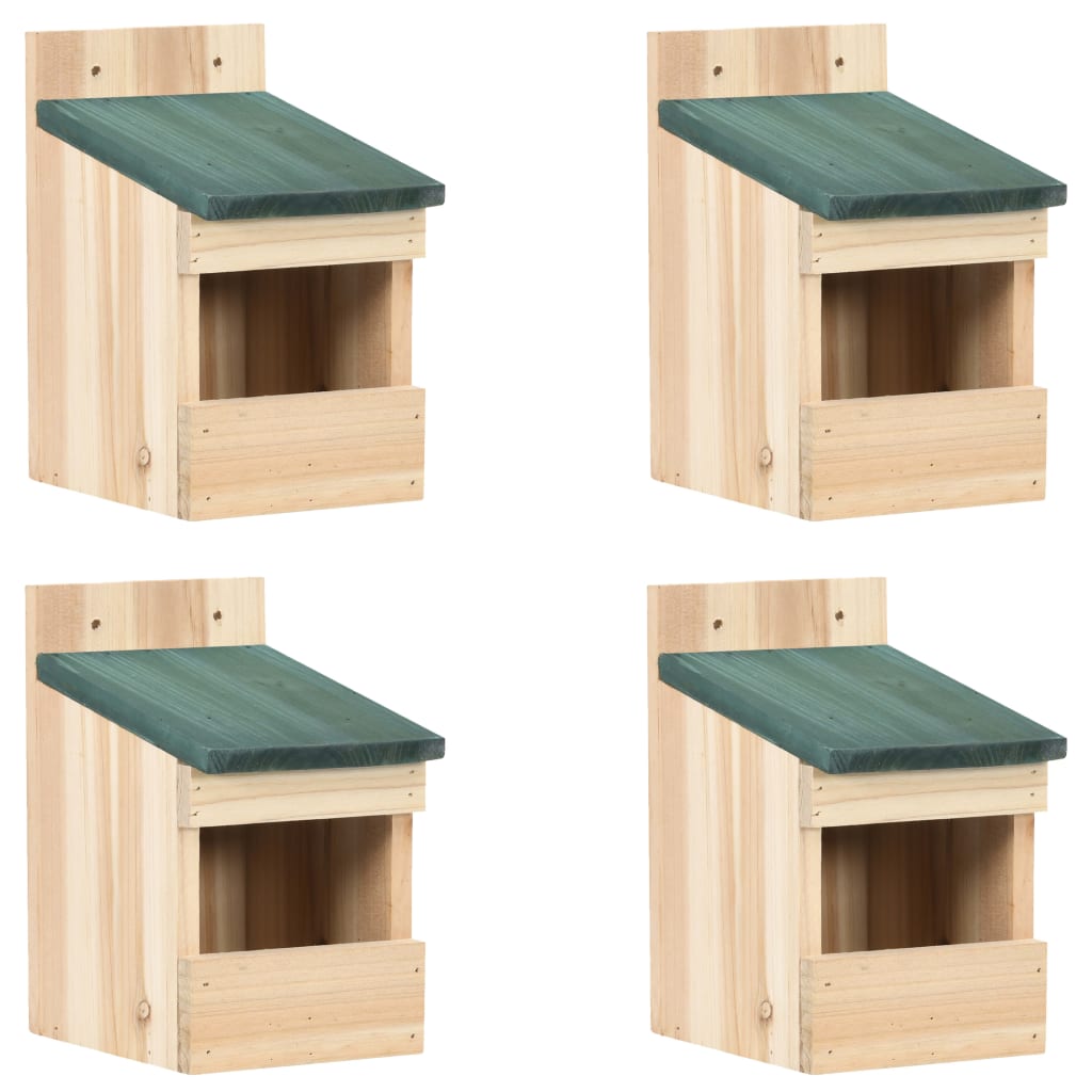 vidaXL Căsuțe de păsărele, 4 buc. 12x16x20 cm, lemn de brad vidaXL Căsuțe de păsărele, 4 buc. 12x16x20 cm, lemn de brad