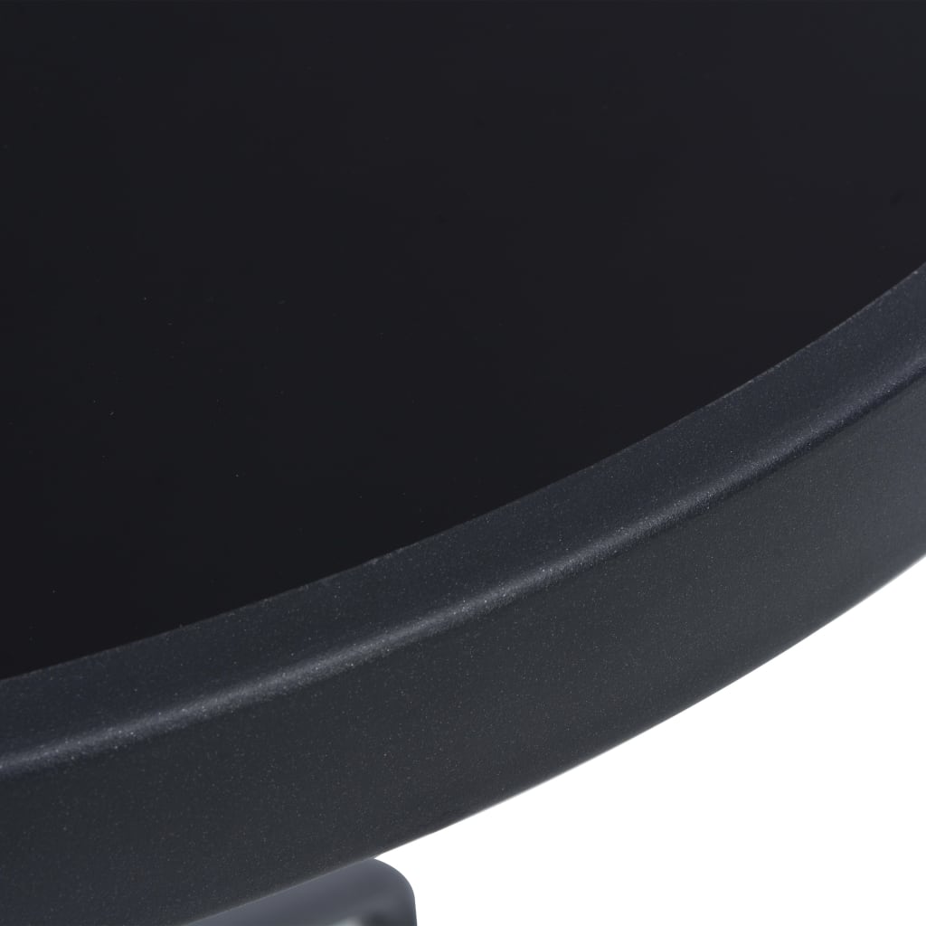 vidaXL Masă de grădină, negru, 60 cm, oțel și sticlă