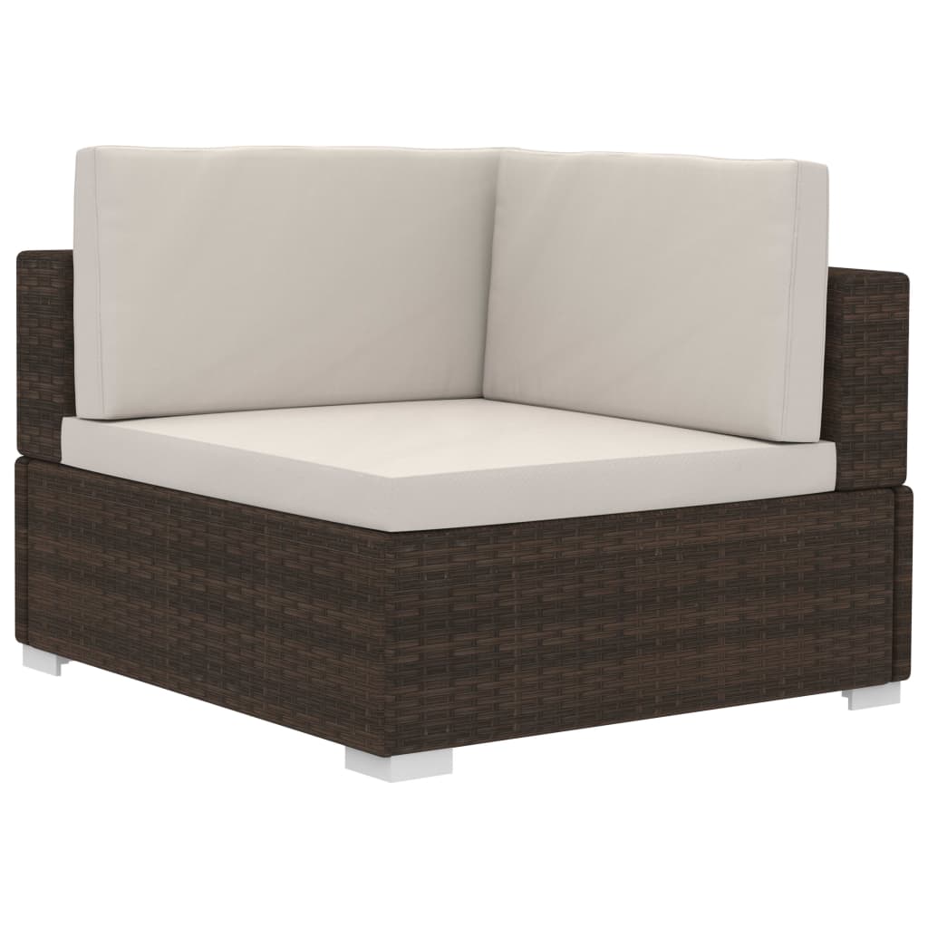 vidaXL Set canapele de grădină cu perne, 4 piese, maro, poliratan vidaXL Set canapele de grădină cu perne, 4 piese, maro, poliratan
