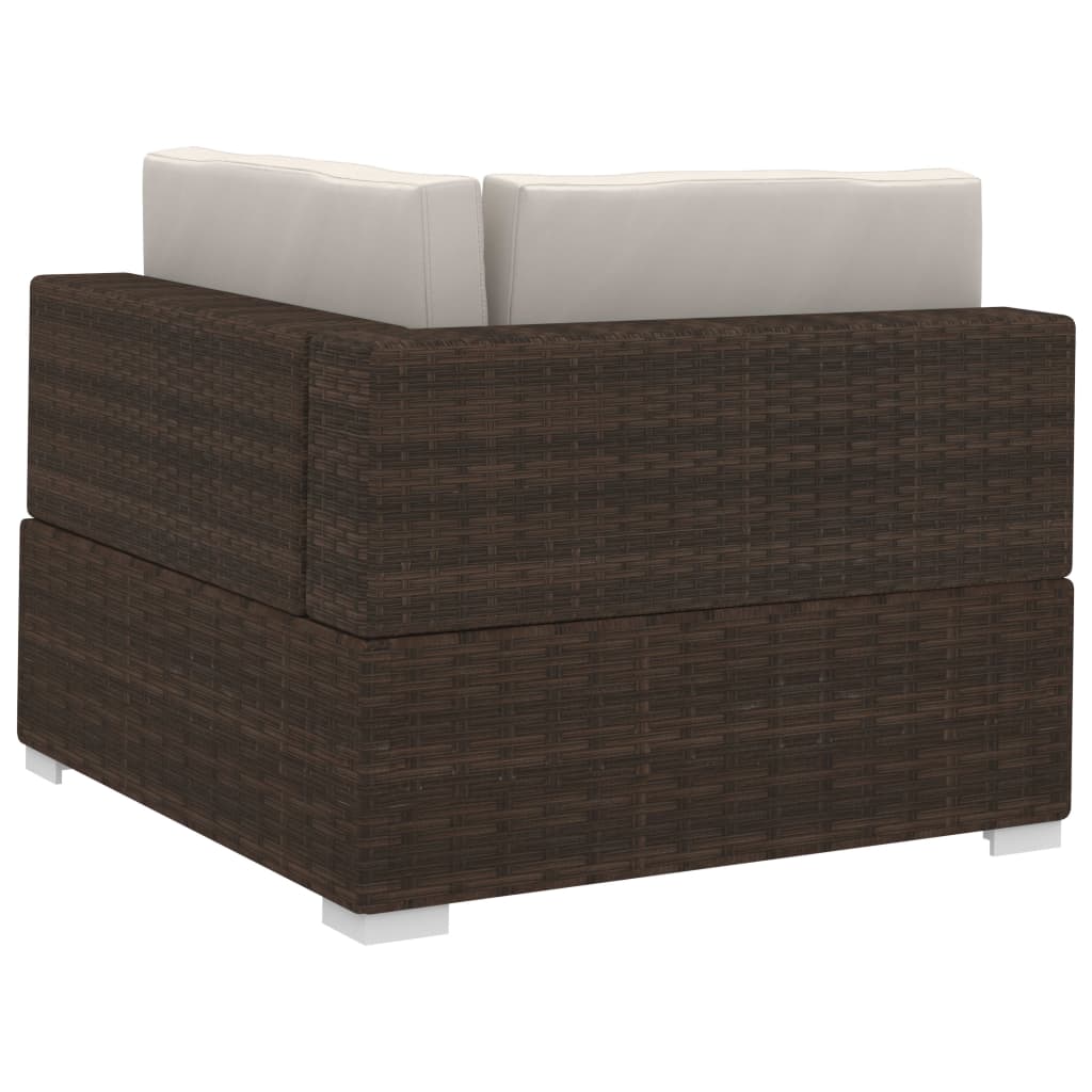 vidaXL Set canapele de grădină cu perne, 4 piese, maro, poliratan vidaXL Set canapele de grădină cu perne, 4 piese, maro, poliratan