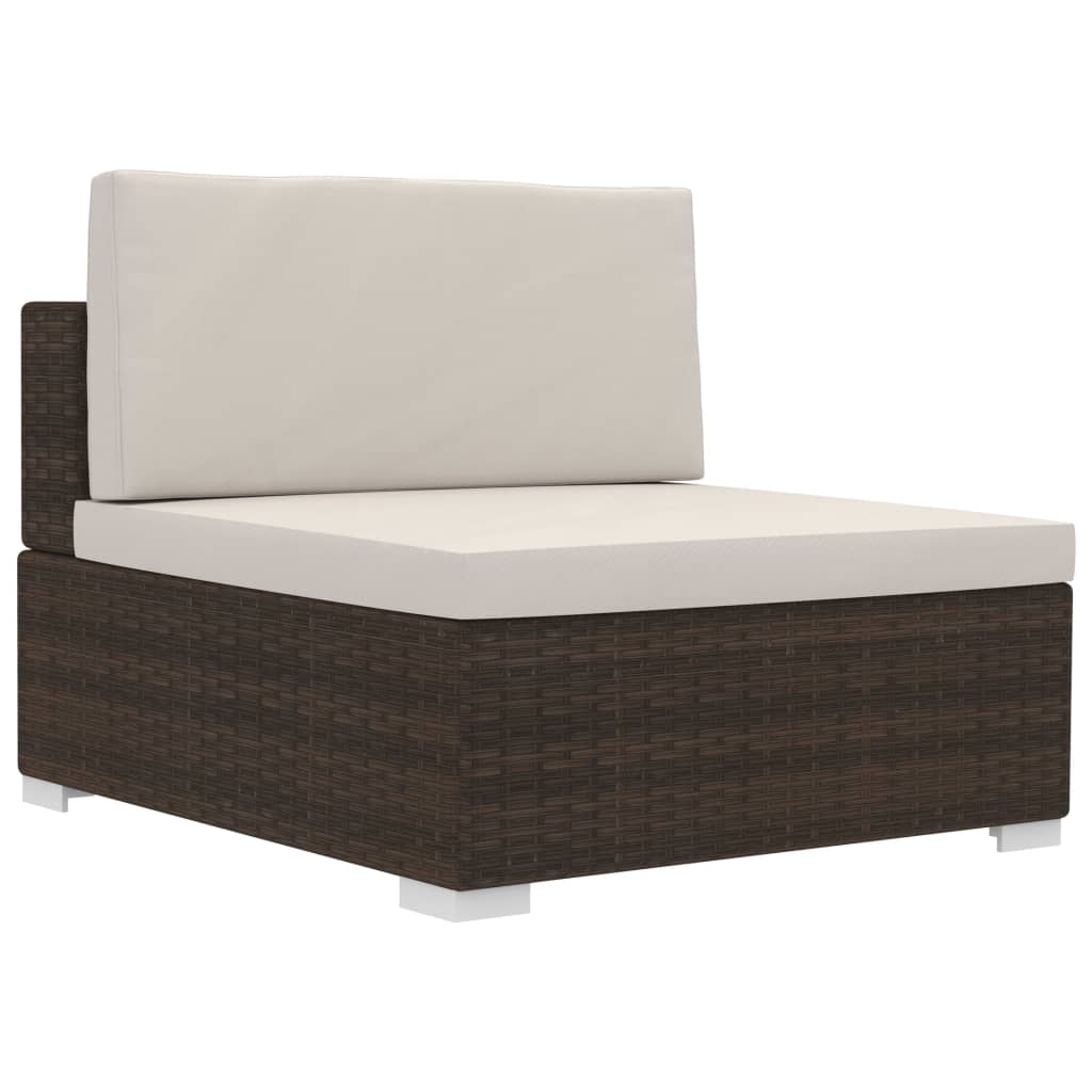 vidaXL Set canapele de grădină cu perne, 4 piese, maro, poliratan vidaXL Set canapele de grădină cu perne, 4 piese, maro, poliratan