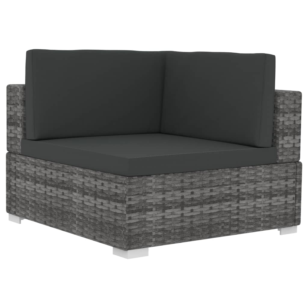 vidaXL Set canapele de grădină cu perne, 4 piese, gri, poliratan