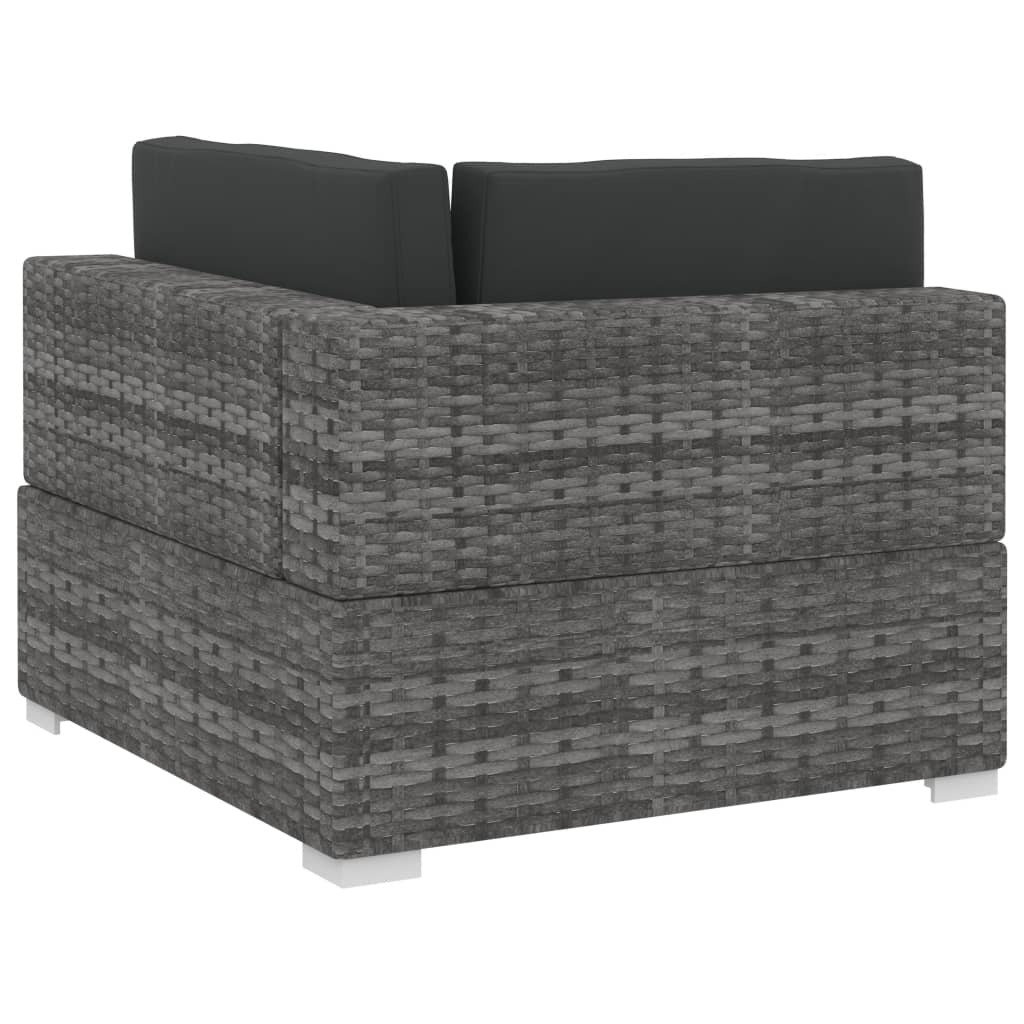 vidaXL Set canapele de grădină cu perne, 4 piese, gri, poliratan