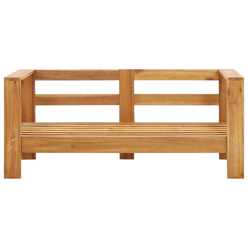 vidaXL Canapea de grădină cu pernă, alb crem, 140 cm, lemn de acacia vidaXL Canapea de grădină cu pernă, alb crem, 140 cm, lemn de acacia