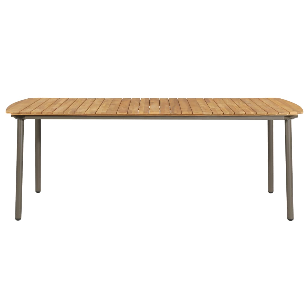 vidaXL Masă de grădină, 200x100x72 cm, lemn masiv de acacia și oțel