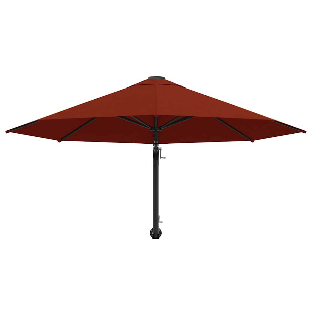 vidaXL Umbrelă de soare de perete cu stâlp metalic, cărămiziu, 300 cm vidaXL Umbrelă de soare de perete cu stâlp metalic, cărămiziu, 300 cm