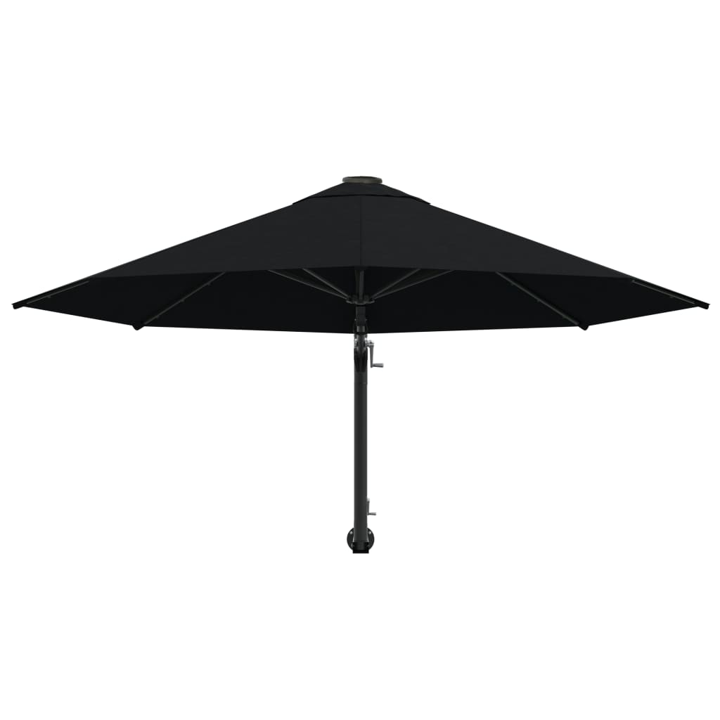 vidaXL Umbrelă de soare de perete cu stâlp metalic, negru, 300 cm vidaXL Umbrelă de soare de perete cu stâlp metalic, negru, 300 cm