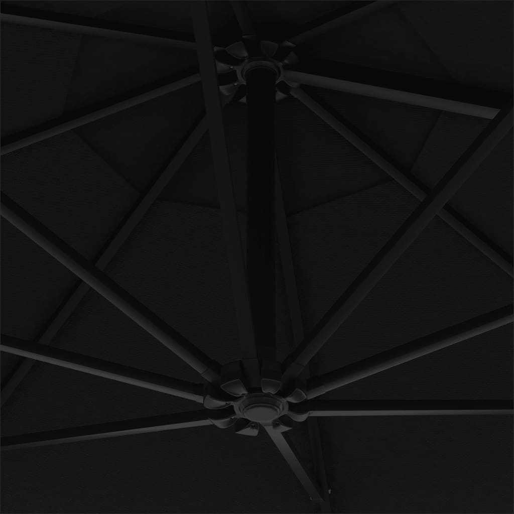 vidaXL Umbrelă de soare de perete cu stâlp metalic, negru, 300 cm vidaXL Umbrelă de soare de perete cu stâlp metalic, negru, 300 cm