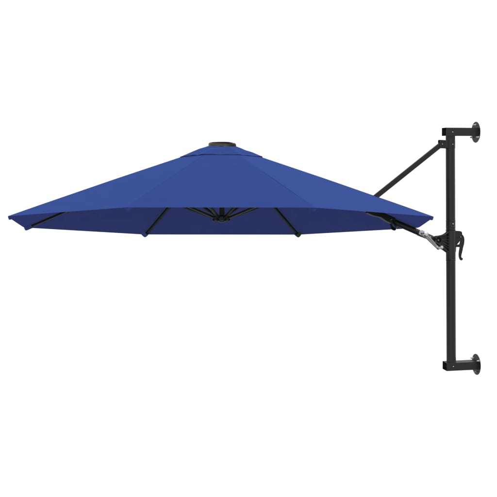 vidaXL Umbrelă de soare de perete cu stâlp metalic, albastru, 300 cm vidaXL Umbrelă de soare de perete cu stâlp metalic, albastru, 300 cm